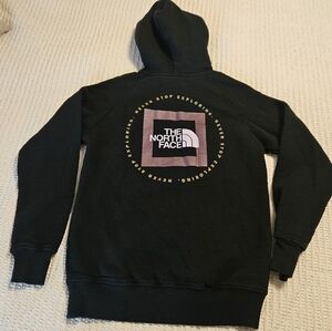2 For $40 The North Face Black Hoodie with Pink  Logo Graphic